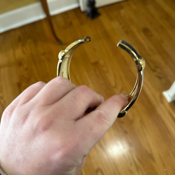 Navy blue & gold bangle bracelet with monogram sticker - Picture 3 of 6